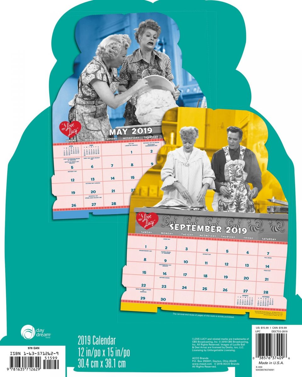 2019 I Love Lucy Fun Shapes Calendar | LucyStore.com